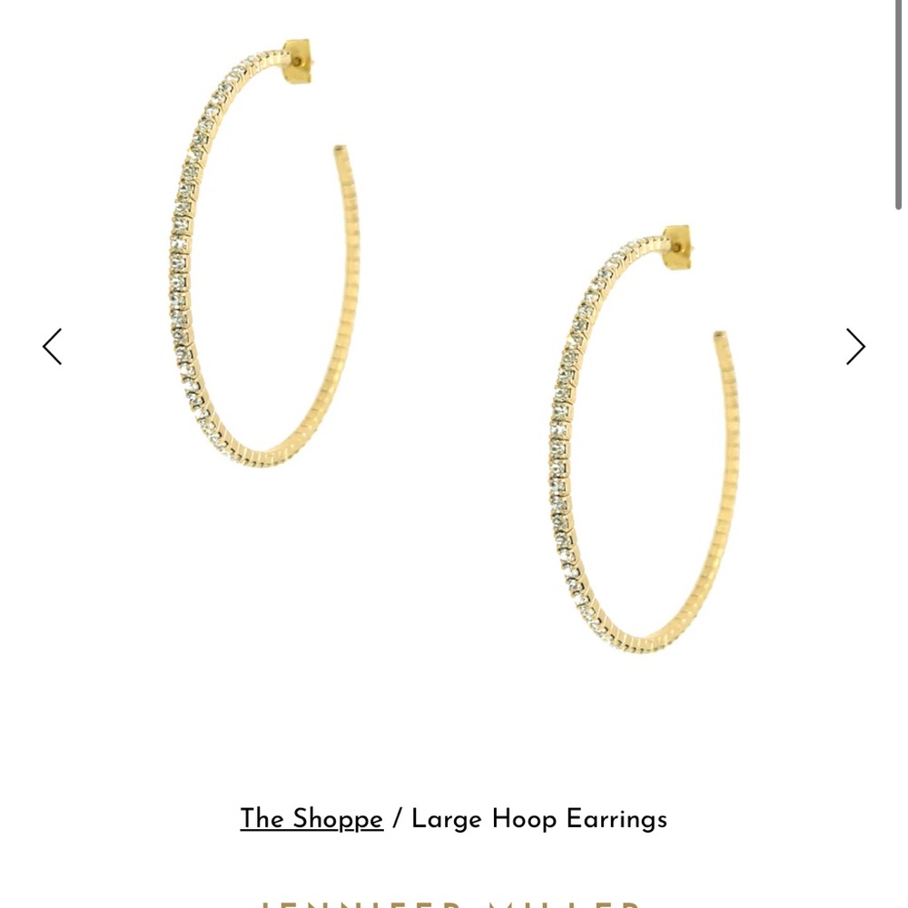 Jennifer Fisher Gold Crystal Hoop Earrings